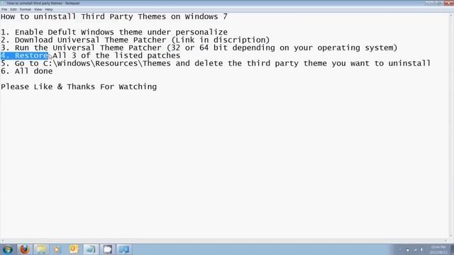 How to Uninstall Third Party Themes in Windows 7 смотреть онлайн