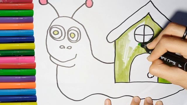 Snail House Drawing, Painting & Coloring For Kids and Toddlers🌈🐌🌈 смотреть онлайн