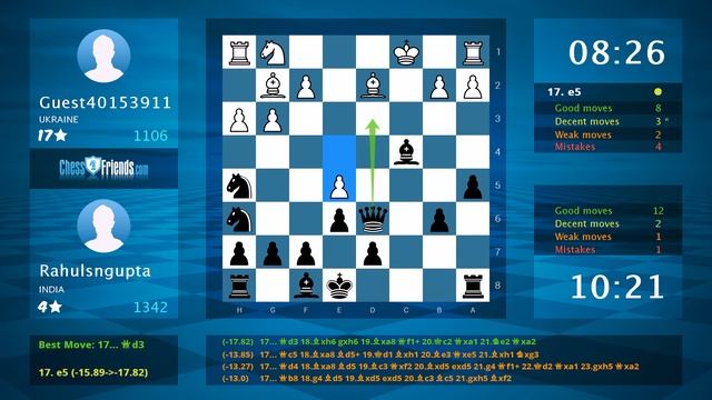 Chess Game Analysis: Guest40153911 - Rahulsngupta : 0-1 (By ChessFriends.com) смотреть онлайн