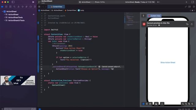 ActionSheet in SwiftUI | IOS | App Development | IOS Development | Xcode | SwiftUI смотреть онлайн