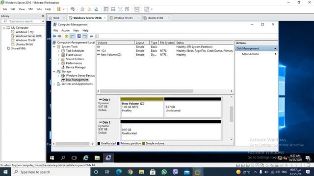 Managing Disks and configuring simple, spanned and striped volumes in windows server 2016 смотреть онлайн