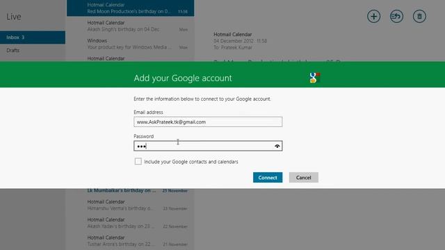 How to Add Email Accounts to Mail Widget of Windows 8 [www.AskPrateek.tk] смотреть онлайн