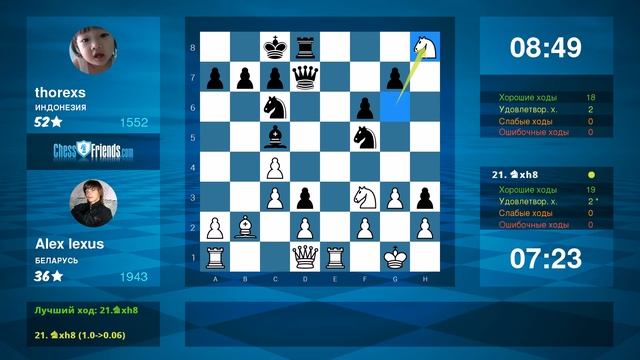 Chess Game Analysis: Alex lexus - thorexs : 0-1 (By ChessFriends.com) смотреть онлайн
