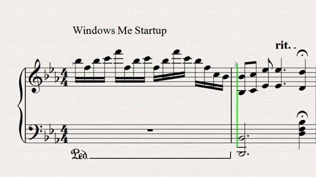 Windows Me startup - piano music sheet смотреть онлайн