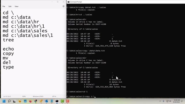 CMD commands copy move del echo Part 02 смотреть онлайн