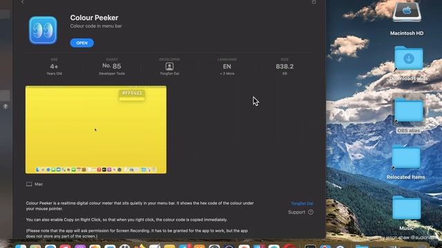 Colour Peeker Colour code in menu bar Developer Tools App [MAC] Basic Overview - Mac App Store смотреть онлайн
