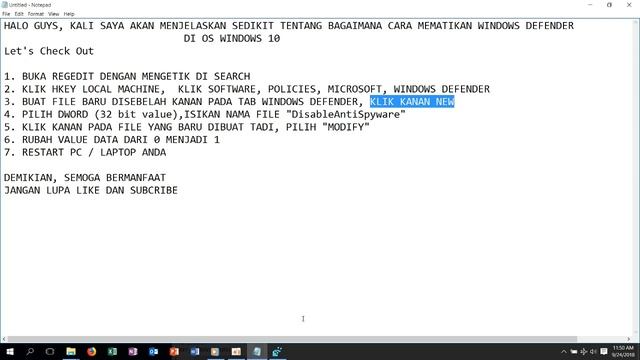 How to / Cara Menonaktifkan Windows Defender Update Terbaru..... смотреть онлайн