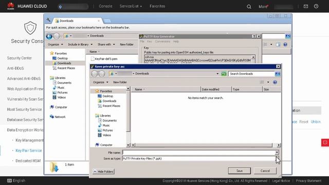 HUAWEI CLOUD Data Encryption Workshop (DEW): Logging in to an ECS with a Private Key смотреть онлайн