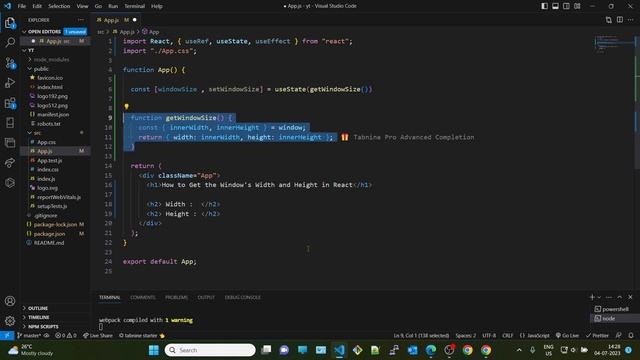 How to Get the Window's Width and Height in React | React get window width on resize смотреть онлайн
