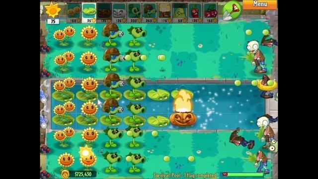 PVZ 3 PAK HD (Survival Pool Normal) смотреть онлайн