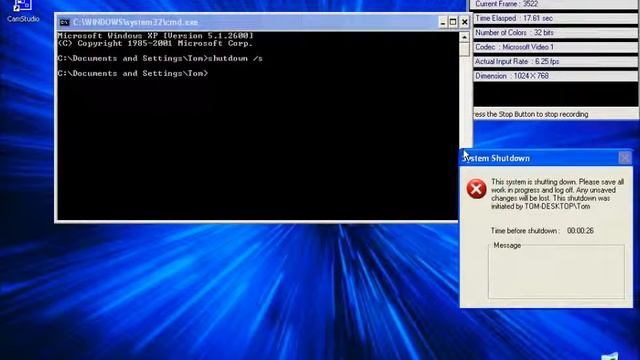 Command Prompt shutdown tutorial смотреть онлайн