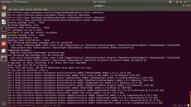 Wireshark Network Analyzer On Ubuntu 18.04 смотреть онлайн