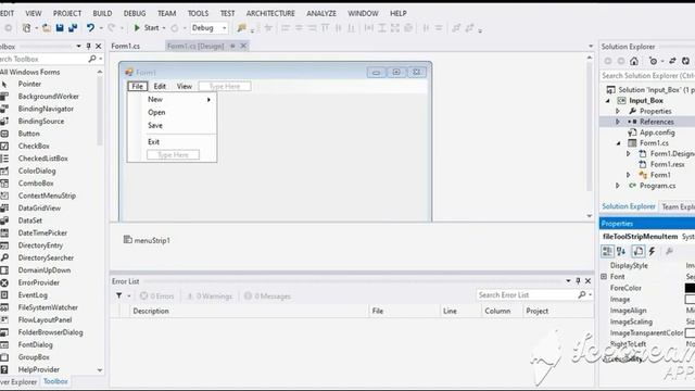 Visual C# Tutorial: MenuStrip смотреть онлайн