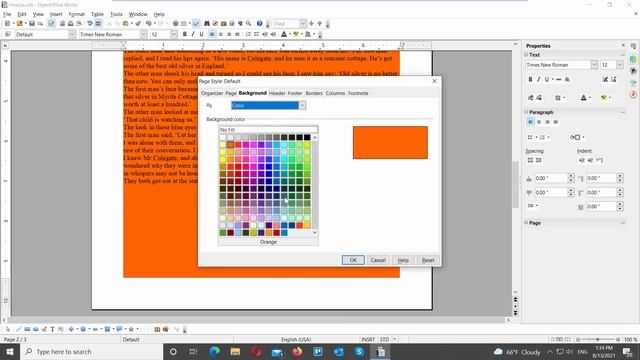How to Change Background Color Page in Open Office смотреть онлайн