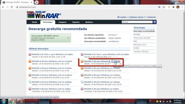 COMO DESCARGAR WINRAR v6.00 EN ESPAÑOL ULTIMA VERSION 2021 | Windows 7/8/8.1/10 смотреть онлайн