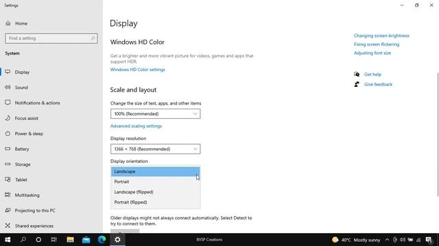 How to rotate your screen in Windows 10 |Flip Landscape |Flip Display in Windows 10 | BVSP Creation смотреть онлайн