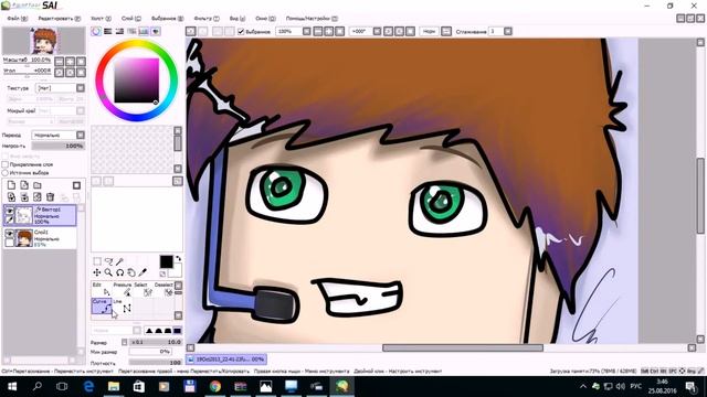 Туториал как сделать арт через Paint Tool Sai смотреть онлайн