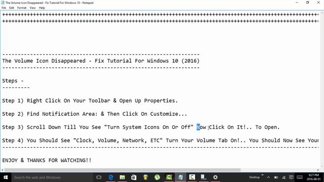 The Volume Icon Disappeared - Fix Tutorial For Windows 10 смотреть онлайн