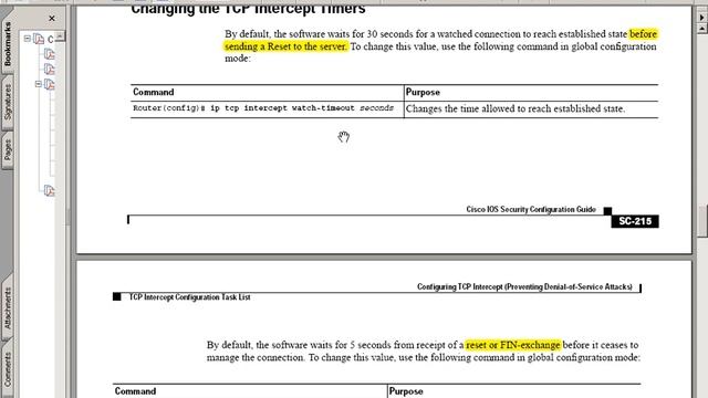 Cisco IOS Security ip tcp intercept смотреть онлайн