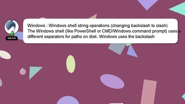 Windows : Windows shell string operations (changing backslash to slash) смотреть онлайн
