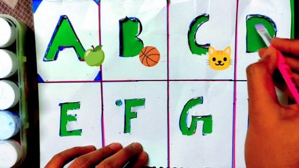 Green Colour apple , ball ,cat ABCDEFGH | Phonics Alphabet for kids baby Tv India
