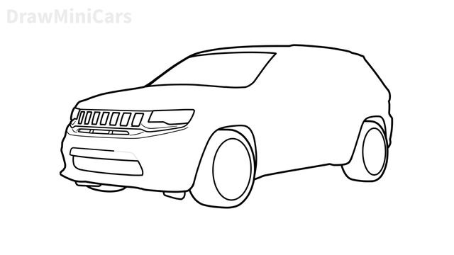 How to draw a JEEP GRAND CHEROKEE TRACKHAWK 2018 / drawing jeep srt trackhawk 2019 смотреть онлайн