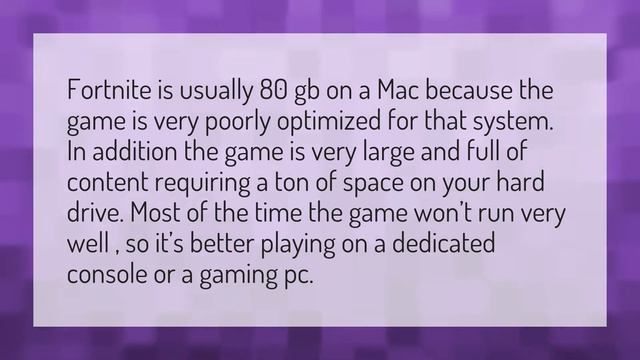 Why is fortnite 80gb on Mac? смотреть онлайн