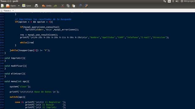 Base de Datos en C-Linux(5/7) - Buscar, Imprimir (SELECT) смотреть онлайн