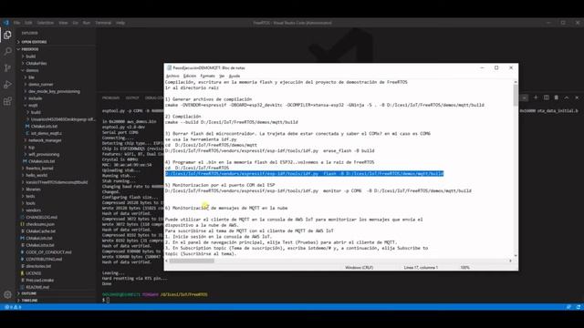 Compilación, escritura en la memoria flash y ejecución demo mqtt Amazon-FreeRTOS смотреть онлайн