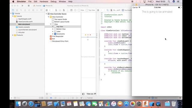 Learn iOS 10, WatchOS 3 Programming | Tutorial #9 - UIView Animation смотреть онлайн
