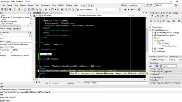 Toast Message com Delphi Berlin para iOS e Android - FMX смотреть онлайн