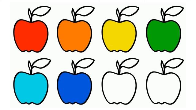 Apples Coloring Pages for Kids | How to Colour Apples | Learn Colors With Apples | Pencil Bee Art смотреть онлайн