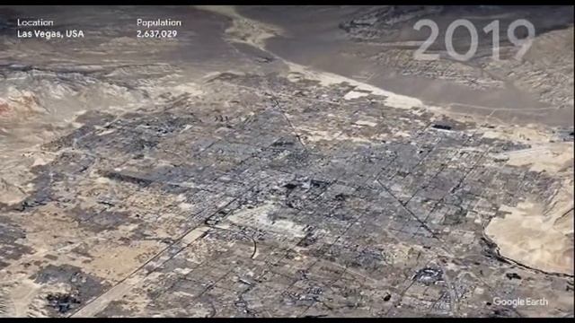 Las Vegas City Expansion Timelapse 35 year Time Lapse via Google Earth смотреть онлайн