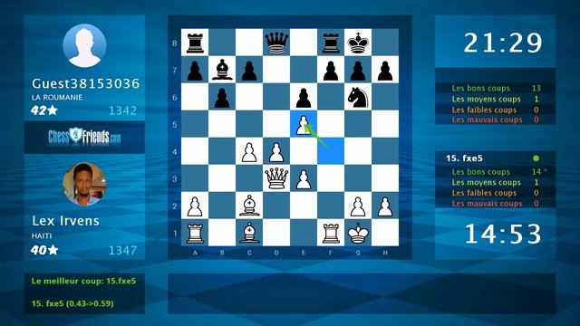 Chess Game Analysis: Lex Irvens - Guest38153036 : 1-0 (By ChessFriends.com) смотреть онлайн