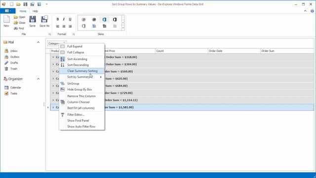 DevExpress WinForms Grid: Sort Group Rows By Summary Values смотреть онлайн