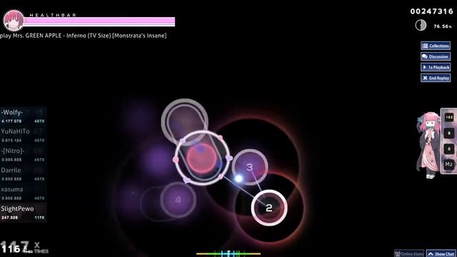 Fire Force Opening- Mrs. GREEN APPLE - Infeno (osu!) {Monstrata's Insane} смотреть онлайн