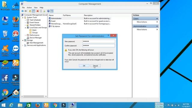 Enable or Disable Administrator user accounts and set Password with Windows 8 смотреть онлайн
