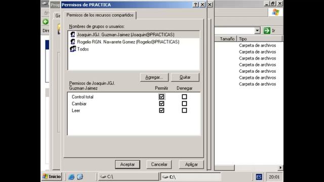 Compartir carpeta y configurar permisos NTFS en Windows Server 2003 смотреть онлайн