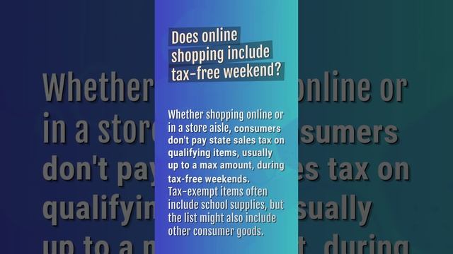 Does Amazon recognize tax free weekend? смотреть онлайн
