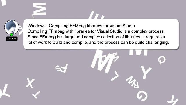 Windows : Compiling FFMpeg libraries for Visual Studio смотреть онлайн