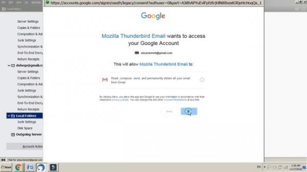 Add new account(s) in Mozilla Thunderbird