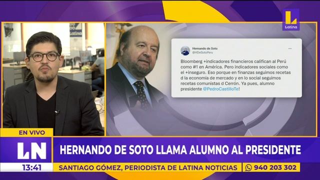 🔴 Hernando de soto llama "alumno" al presidente Pedro Castillo смотреть онлайн