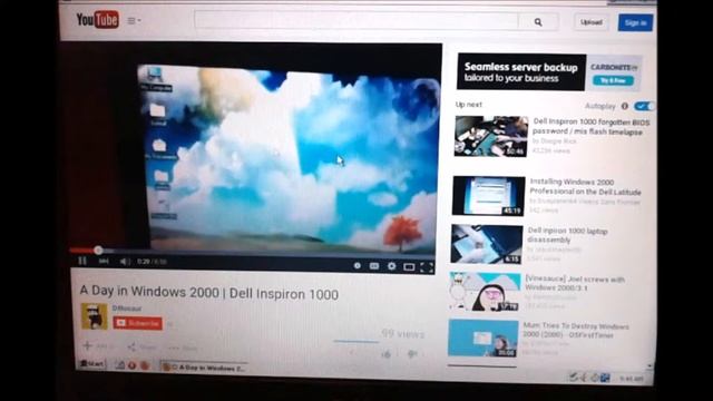 Dell Inspiron 1000 running Windows 2000 смотреть онлайн