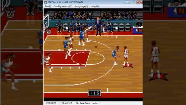 NBA Showdown - Super Nintendo - emulador SNEShout 3.2 - testeado Windows 7 x64 смотреть онлайн
