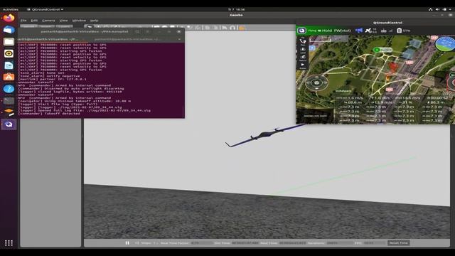 VTOL drone simulation PX4 droneCode ( Gazebo + QGroundControl) смотреть онлайн