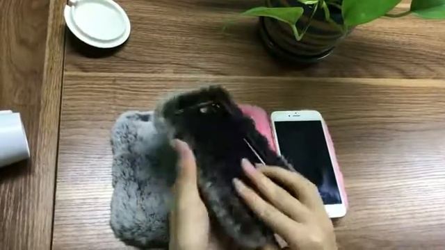 Fluffy Rabbit Fur Hair Bling Diamond Camera Samsung Cover смотреть онлайн