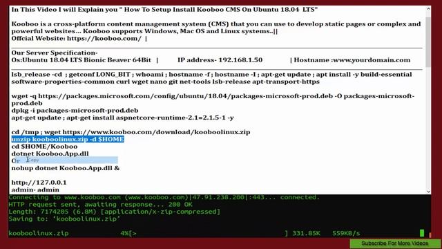 How To Setup Install Kooboo CMS On Ubuntu 18.04 LTS смотреть онлайн