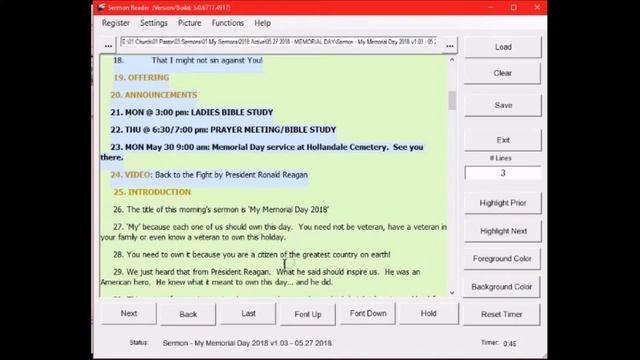 You Tube Presentation Of Sermon Reader V2 0   05 26 2018