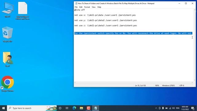 Share Folders and Create a Batch File to Map Multiple Network Drives at Once in Windows 10 смотреть онлайн