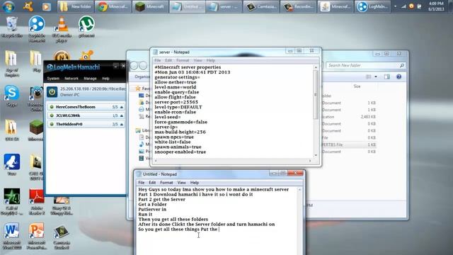 How to Setup a minecraft Server with hamachi 1.5.2 смотреть онлайн